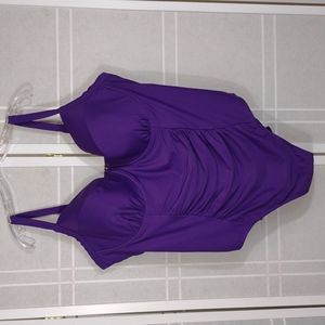 Purple one-piece swimsuit 4X